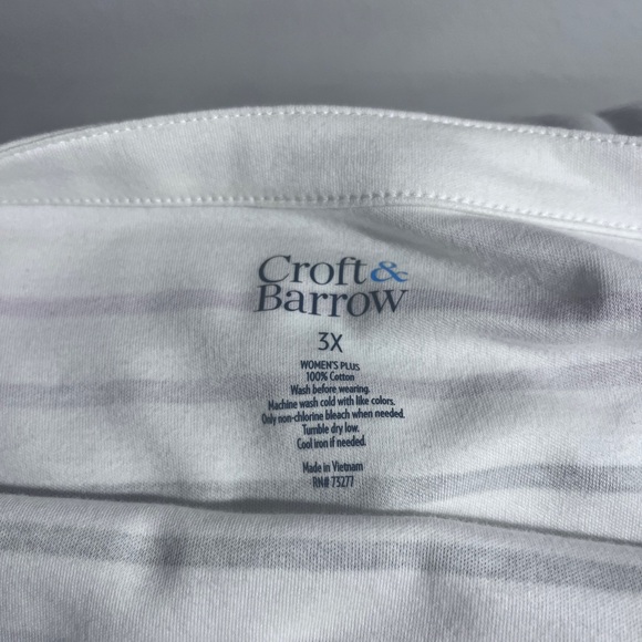 Women's Striped Top Shirt Multi Color 3X - Picture 5 of 9